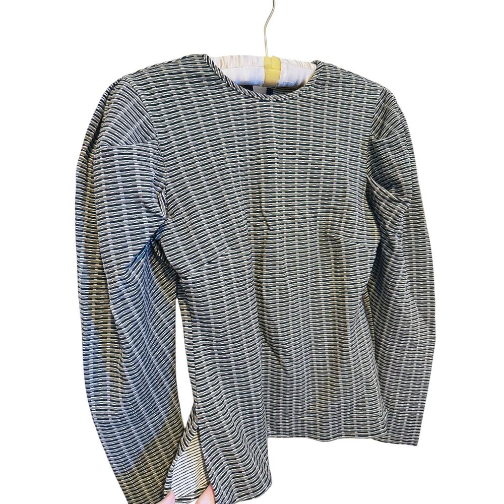 Beaufille Cursa Old Money Textured Knit Puff Sleeve Blouse Small Green Academia - Picture 9 of 12